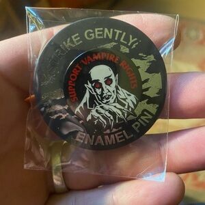 Brand New in Packaging Strike Gently “Support Vampire Rights” Enamel Pin